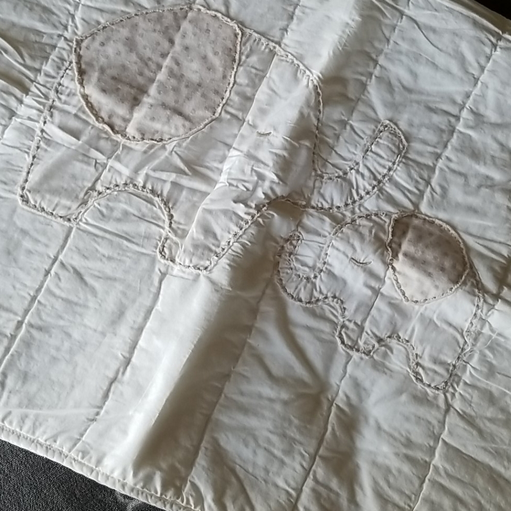 Living Textiles Organic Cotton Elephant Coverlet